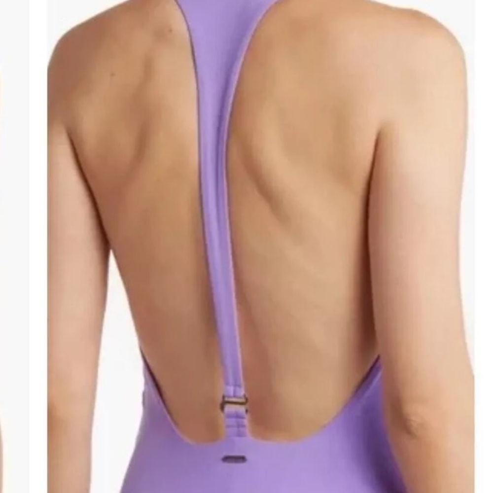 NEW Maaji Tiky Reversible One Piece Swimsuit Purple Tie Dye Plunge Neck Medium - Picture 2 of 9